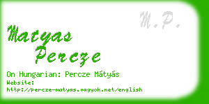 matyas percze business card