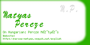 matyas percze business card